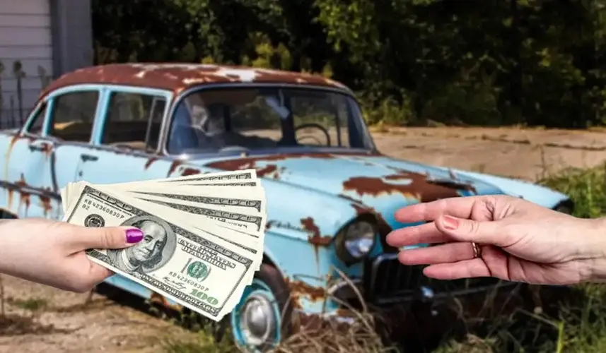 Cash handed over for a rusty old classic car, sell your junk car