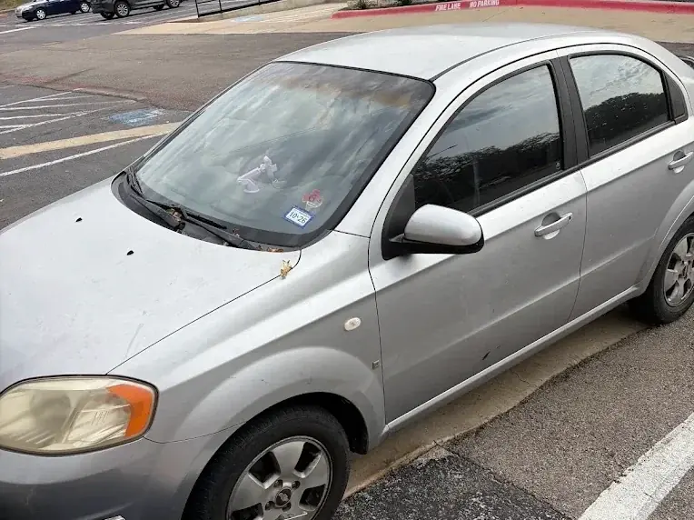 Silver Chevrolet Aveo sedan sold to DFW Junk Cars